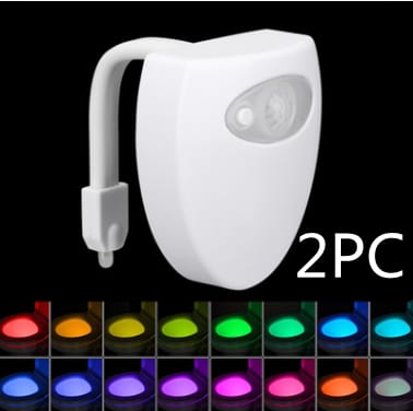 1 0 16colors 2PC Luz nocturna LED para inducción de inodoro