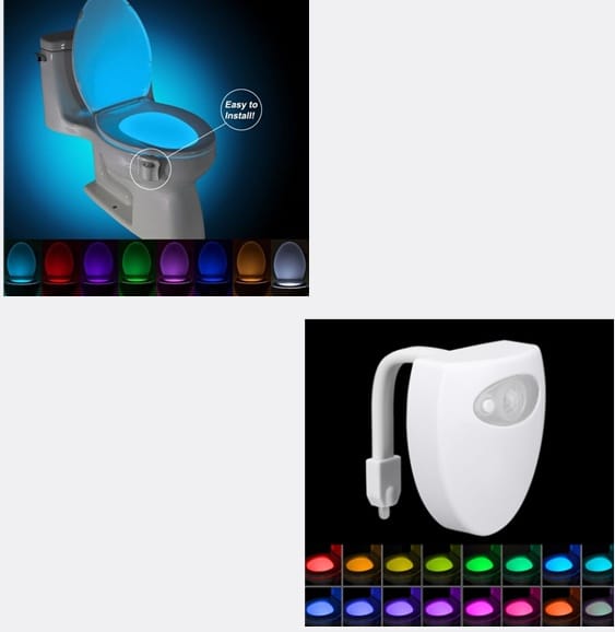 1 0 16colors and 8colors Luz nocturna LED para inducción de inodoro