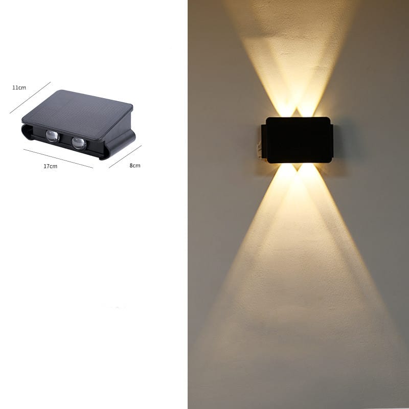 1 0 4Tanks Lámpara de pared solar impermeable para pasillos exteriores