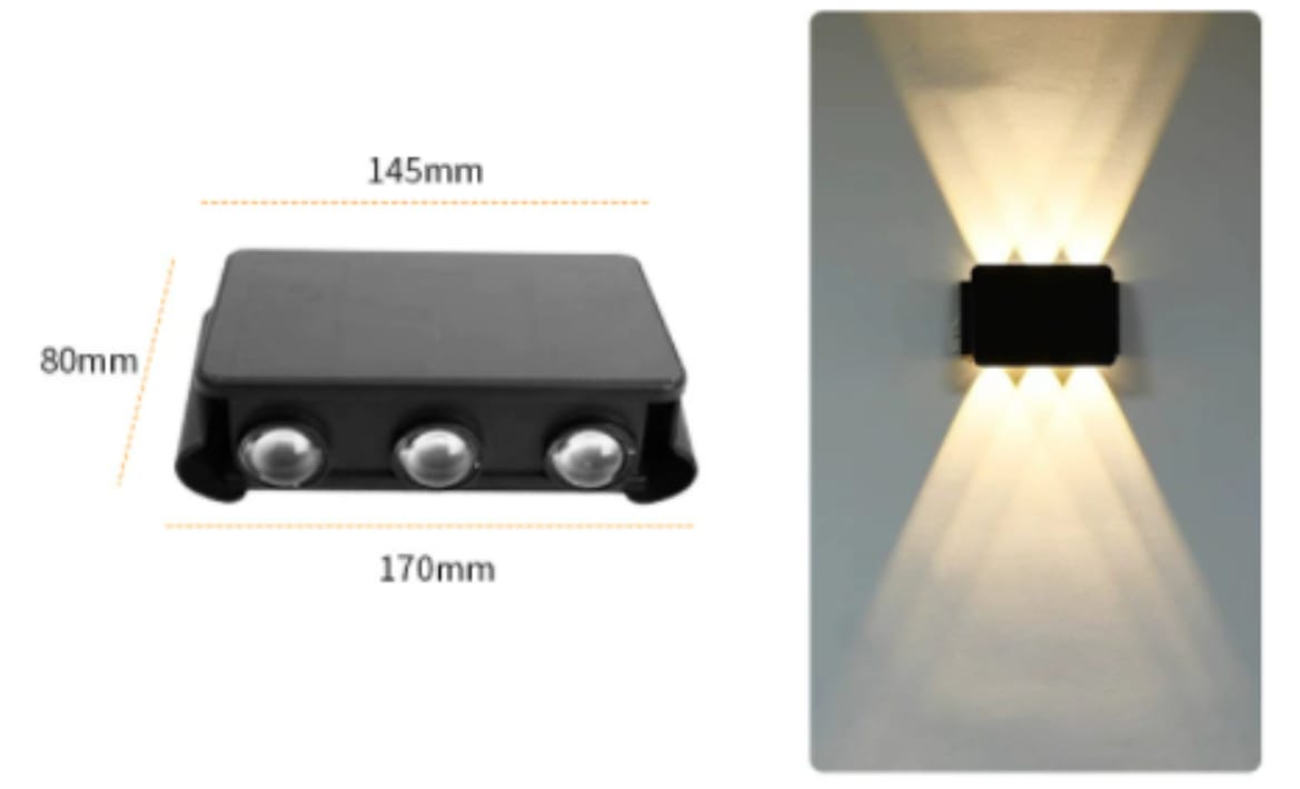 1 0 6Tanks Lámpara de pared solar impermeable para pasillos exteriores