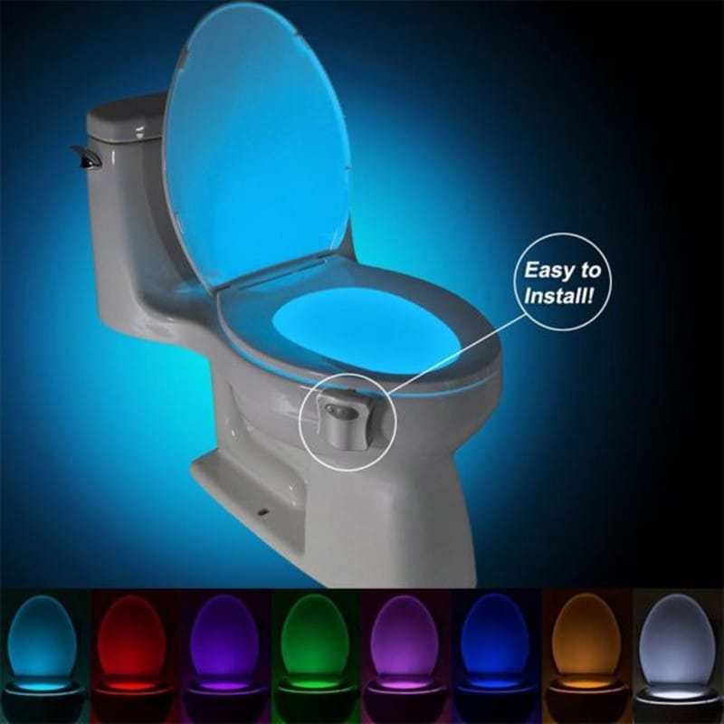 1 0 8colors Luz nocturna LED para inducción de inodoro