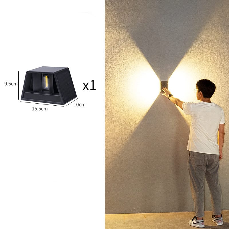 1 0 Armor Lámpara de pared solar impermeable para pasillos exteriores