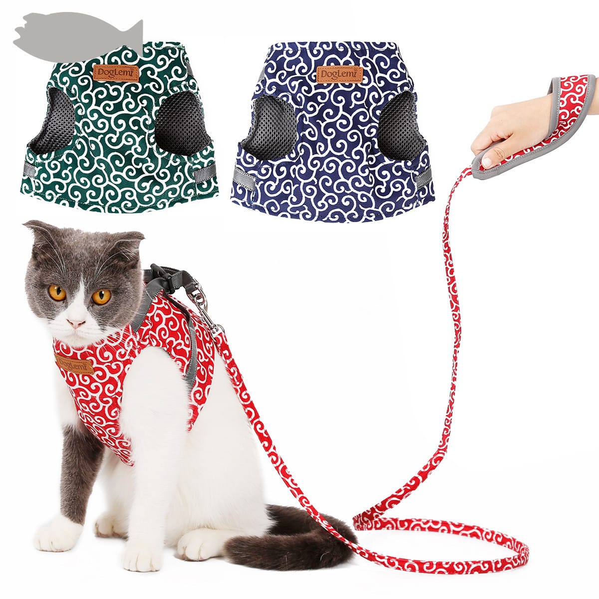 1 0 Arnés de chaleco para gatos con cuerda de tracción