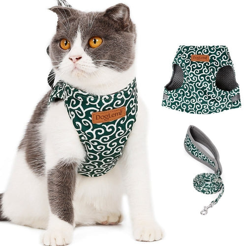 1 0 Arnés de chaleco para gatos con cuerda de tracción