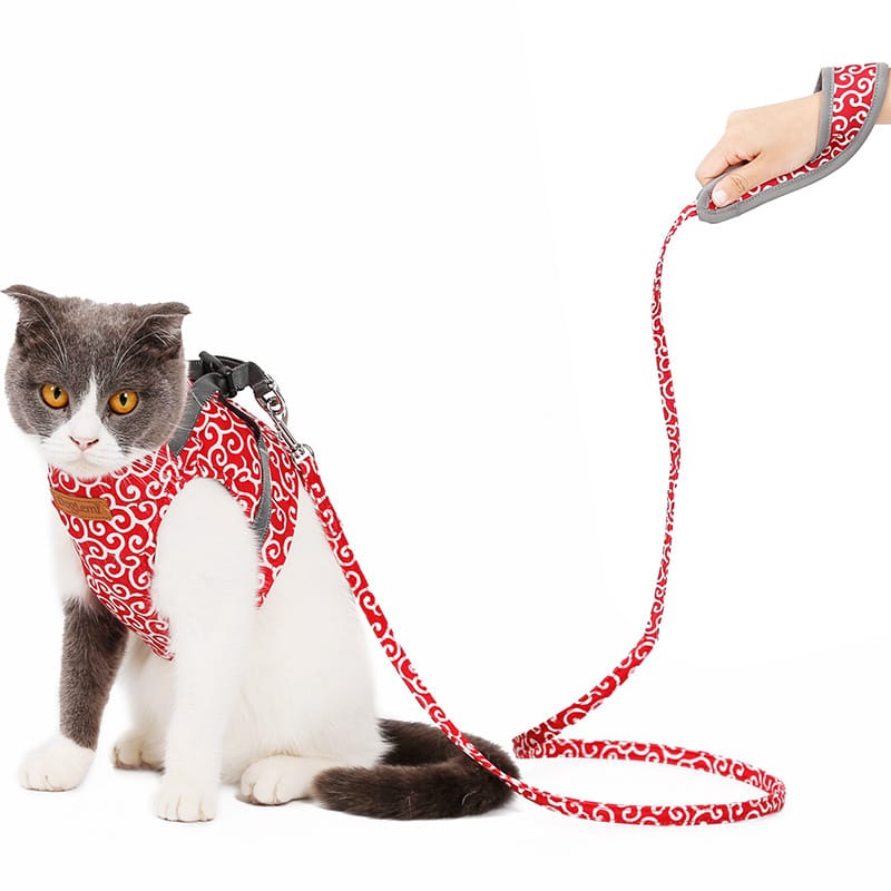 1 0 Arnés de chaleco para gatos con cuerda de tracción