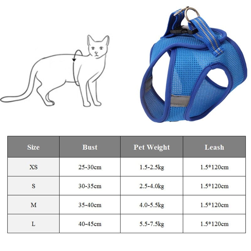 1 0 Arnés de tracción antigolpes para gatos