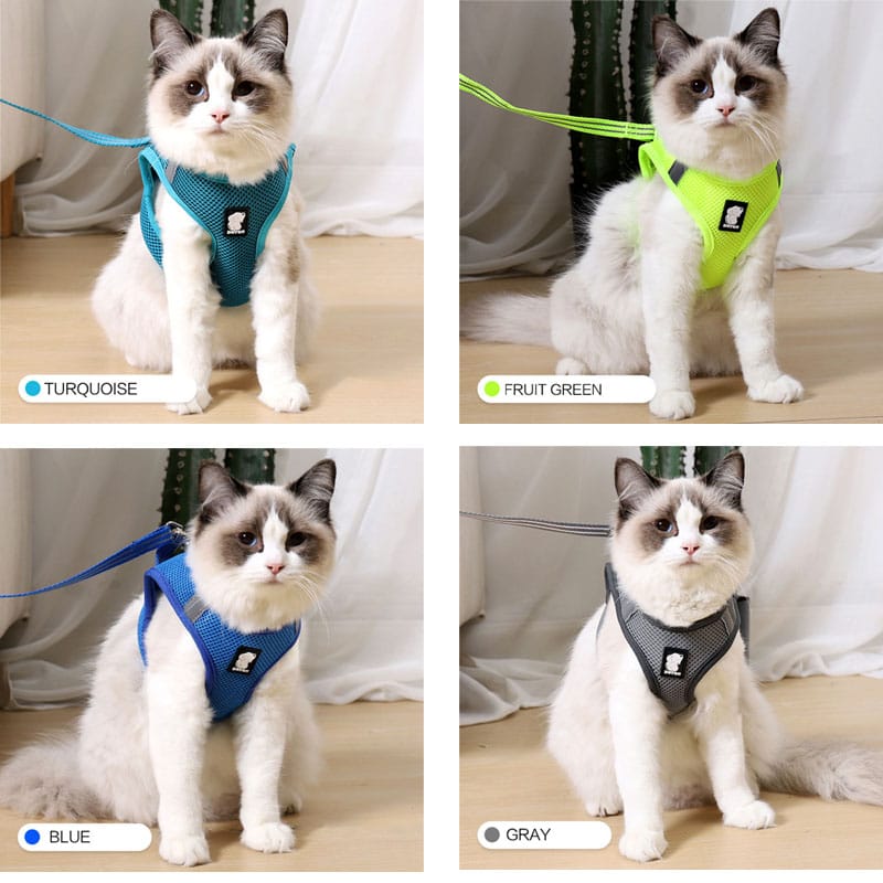 1 0 Arnés de tracción antigolpes para gatos