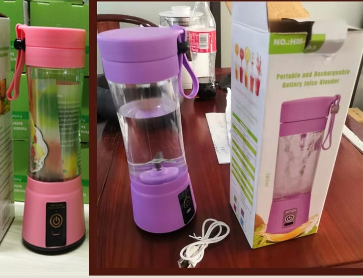 1 0 B Set / Six Knives Licuadora portátil con batería recargable USB, mini batidora de zumos de frutas para cocina, mini exprimidor eléctrico portátil y sencillo para el hogar.
