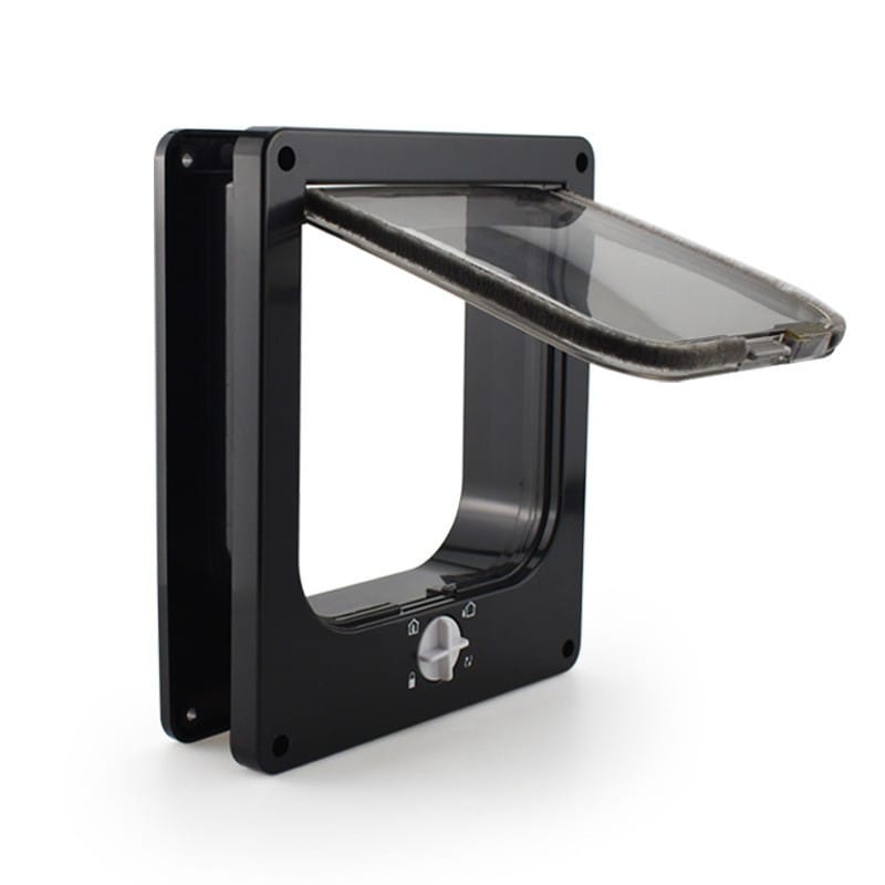 1 0 Black / L Puerta de interior para gatos y perros con cerradura giratoria y cierre magnético. Resistente a la intemperie