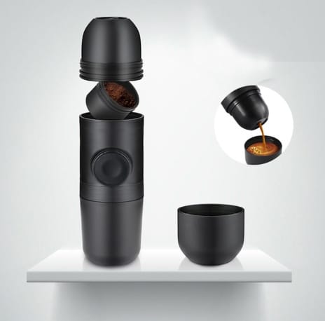 1 0 Black Minicafetera portátil compacta