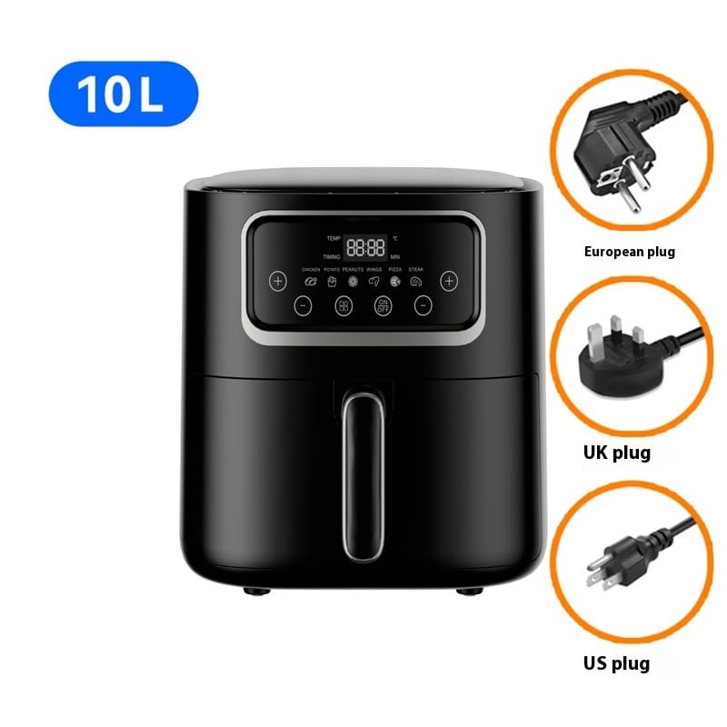 1 0 Black / US Freidora de aire microondas versátil de alta capacidad para el hogar