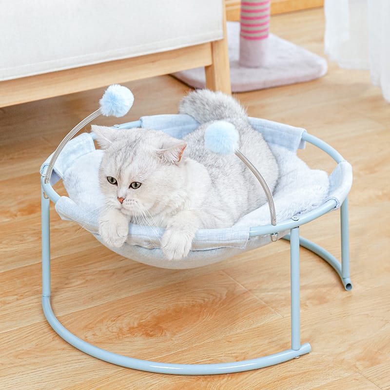 1 0 Blue Cama para gatos, casita para mascotas, hamaca para gatitos, colchón