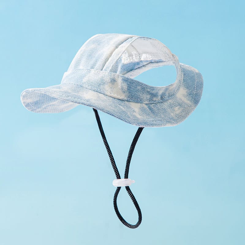 1 0 Blue / L Gorros para mascotas con orificios para las orejas, gorro ajustable para cachorros, gorro para perros pequeños y medianos