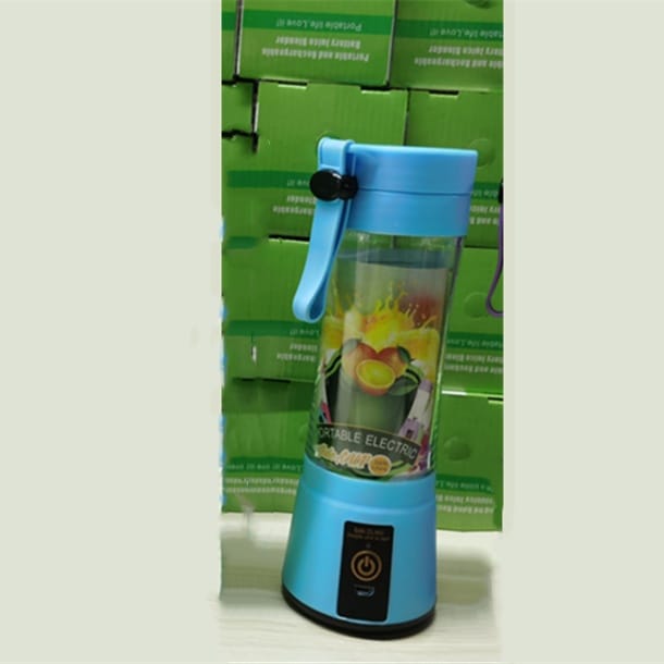 1 0 Blue / Six Knives Licuadora portátil con batería recargable USB, mini batidora de zumos de frutas para cocina, mini exprimidor eléctrico portátil y sencillo para el hogar.
