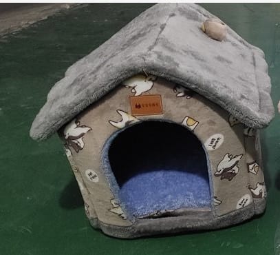 1 0 Caseta plegable para perros, cama para gatos, villa de invierno para perros, caseta para dormir, nido extraíble, cueva cálida y cerrada, sofá para mascotas
