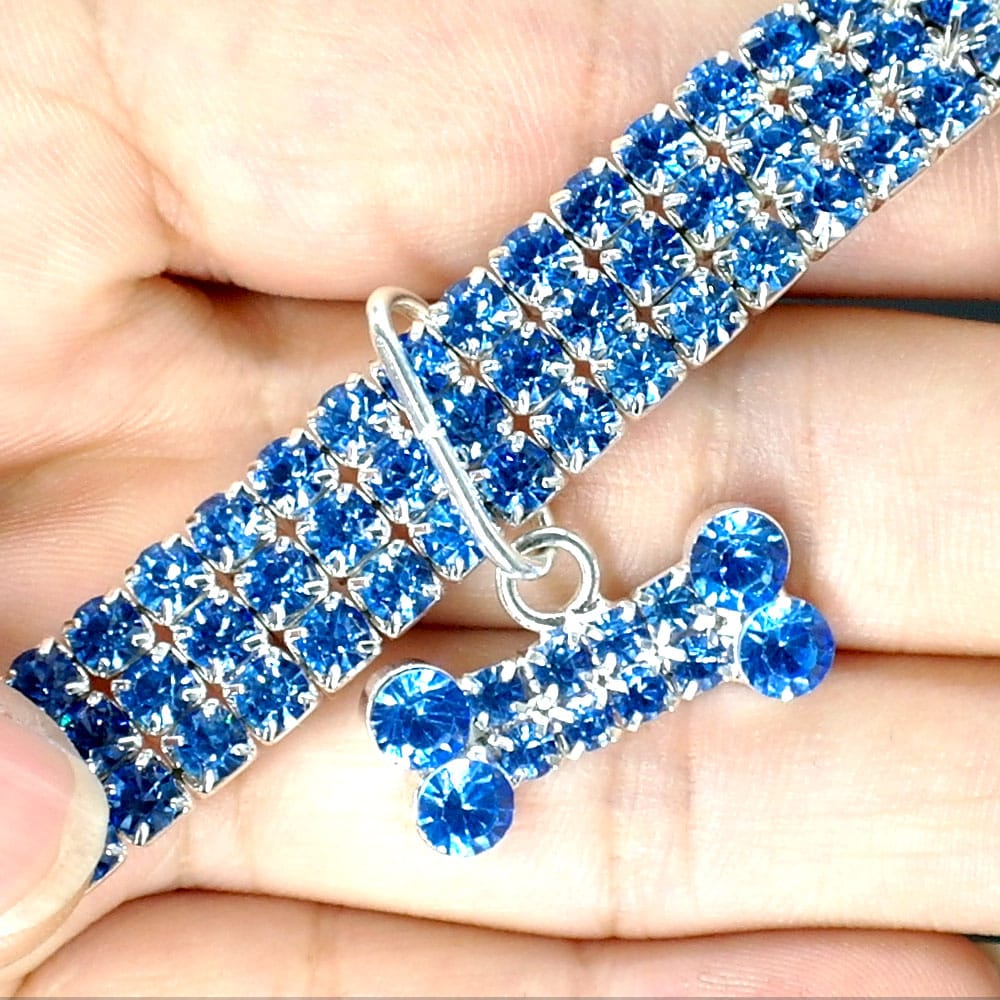 1 0 Collar para perro con diamantes de imitación brillantes, collar de cristal para cachorros Chihuahua, collar para perros pequeños y medianos