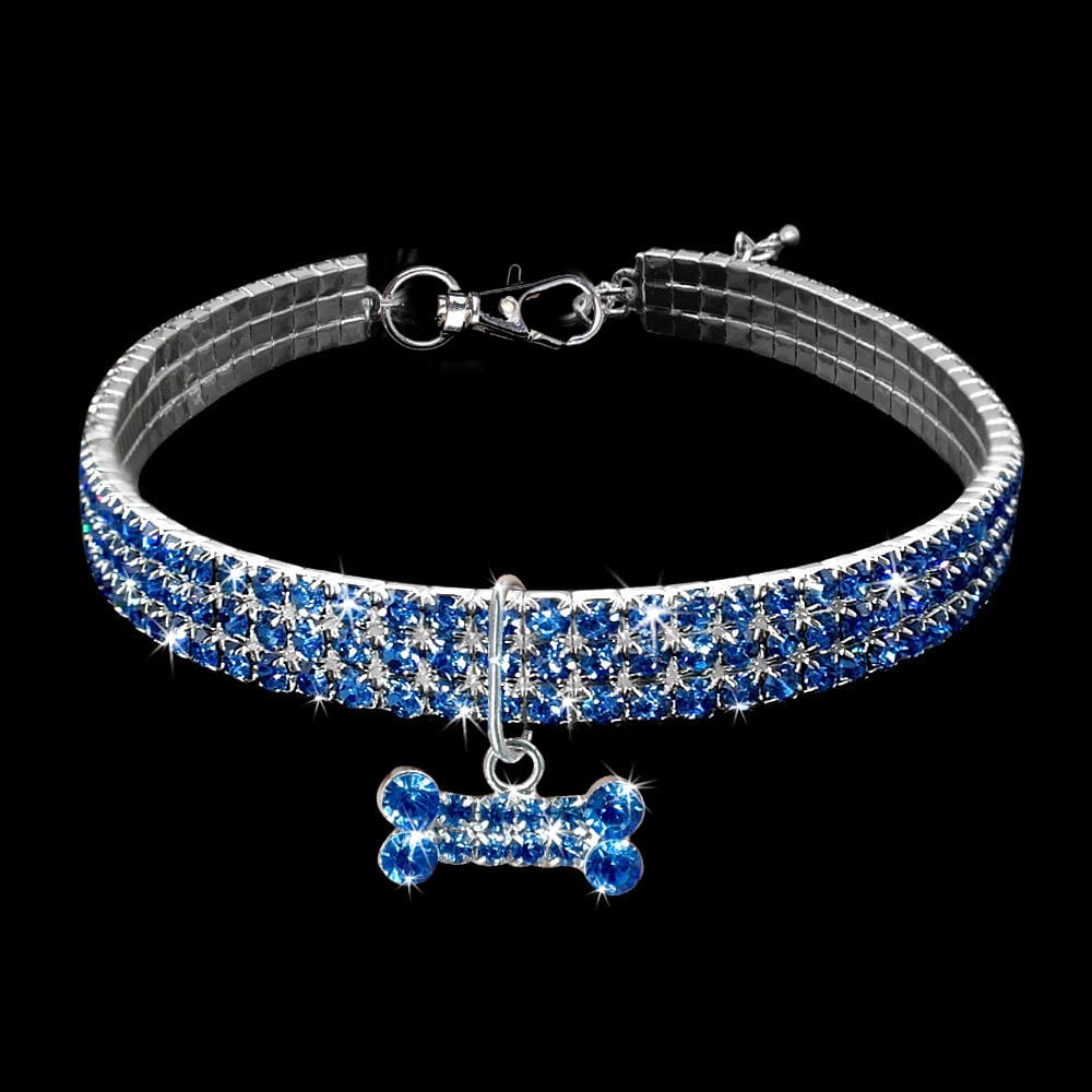 1 0 Collar para perro con diamantes de imitación brillantes, collar de cristal para cachorros Chihuahua, collar para perros pequeños y medianos