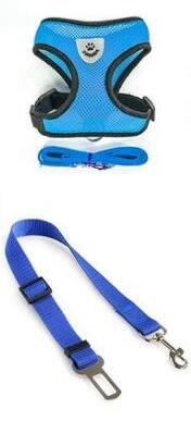 1 0 Deep blue / L Cinturón de seguridad para mascotas en el coche Correa para mascotas. Múltiples colores y tamaños