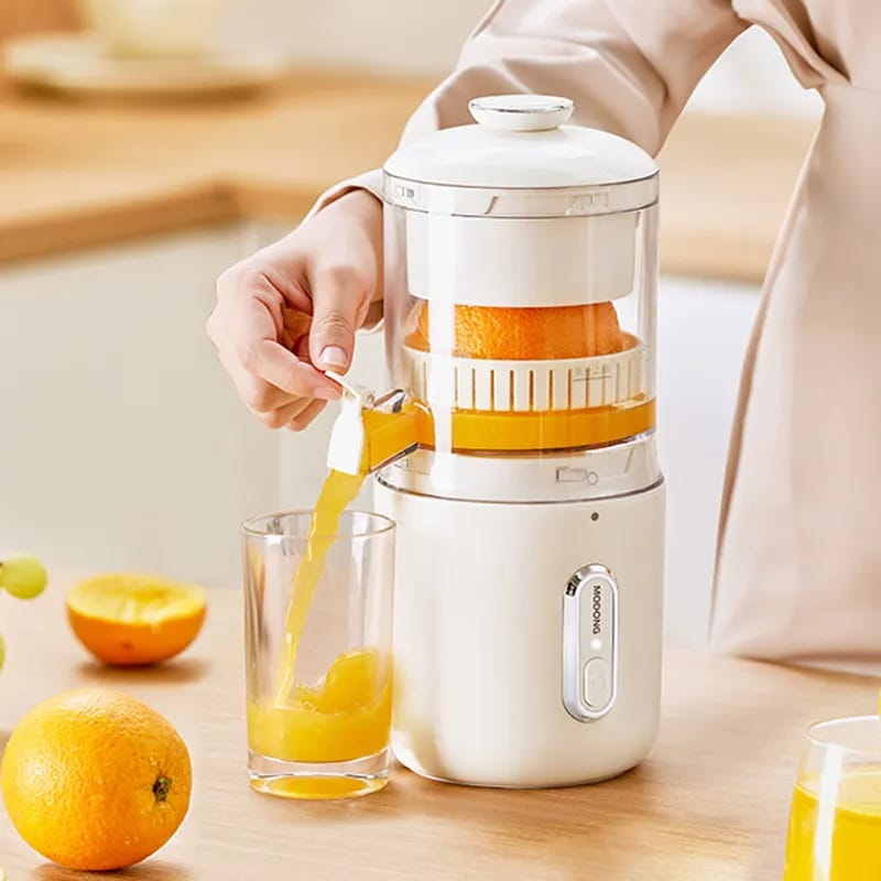 1 0 Exprimidor eléctrico inalámbrico multifuncional de acero inoxidable para naranjas y limones, licuadora portátil USB, mini exprimidor de frutas a presión para cocina