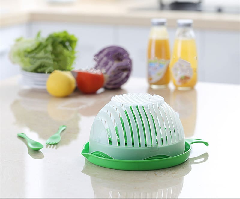 1 0 Green Cortador de ensaladas creativo, cortador de frutas y verduras