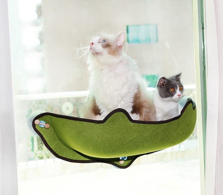 1 0 Green Hamaca para gatos en el alféizar de la ventana