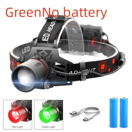 1 0 Green / No battery Faro T6 con luz blanca, luz verde y luz roja con zoom