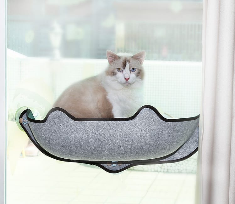 1 0 Grey Hamaca para gatos en el alféizar de la ventana