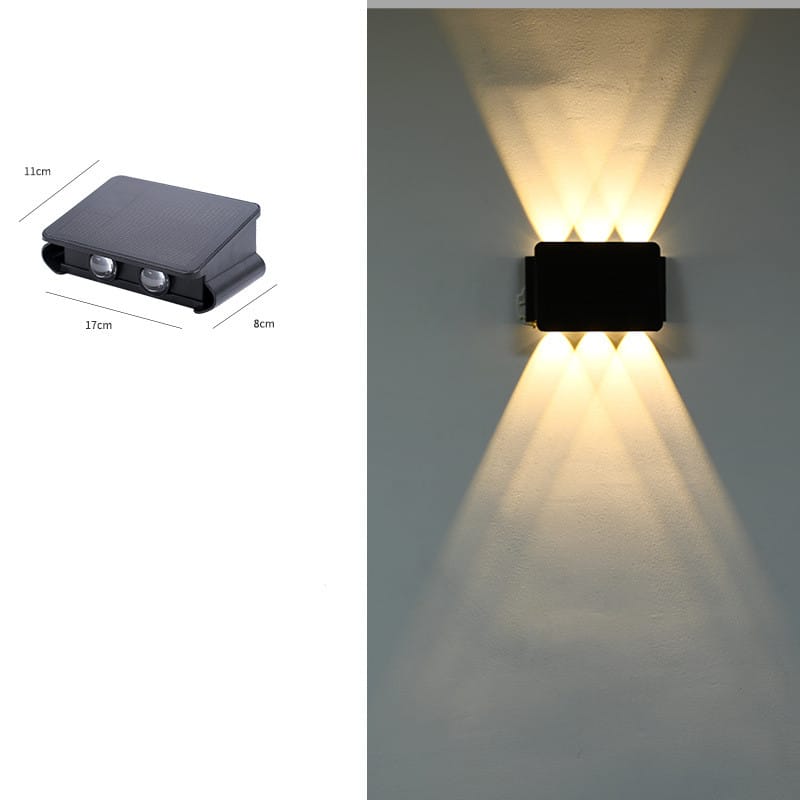 1 0 Lámpara de pared solar impermeable para pasillos exteriores