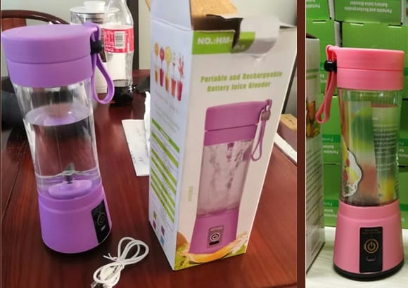 1 0 Licuadora portátil con batería recargable USB, mini batidora de zumos de frutas para cocina, mini exprimidor eléctrico portátil y sencillo para el hogar.