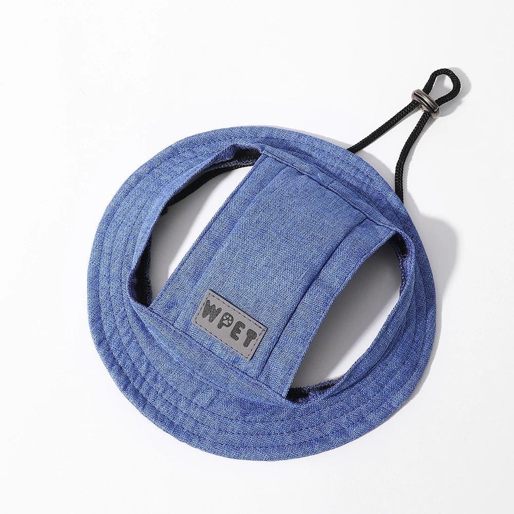 1 0 Light blue / L Gorro para mascotas con orificios para las orejas para perros medianos y pequeños, ajustable, para verano, para perros, gatos y cachorros, gorra de lona con visera de color mezclilla