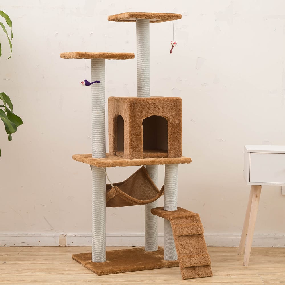 1 0 Light Brown Artículos para mascotas Juguetes para gatos Estructura para trepar