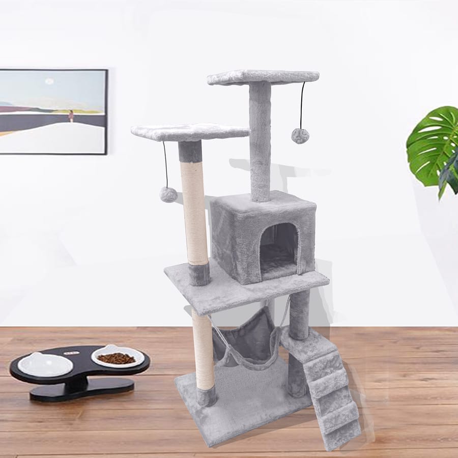 1 0 Light grey folding Artículos para mascotas Juguetes para gatos Estructura para trepar