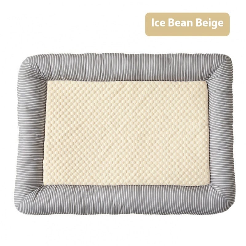 1 0 M56 Ice Bean Beige / L80X60CM Nido de seda helada para perros Pet Cool Ice