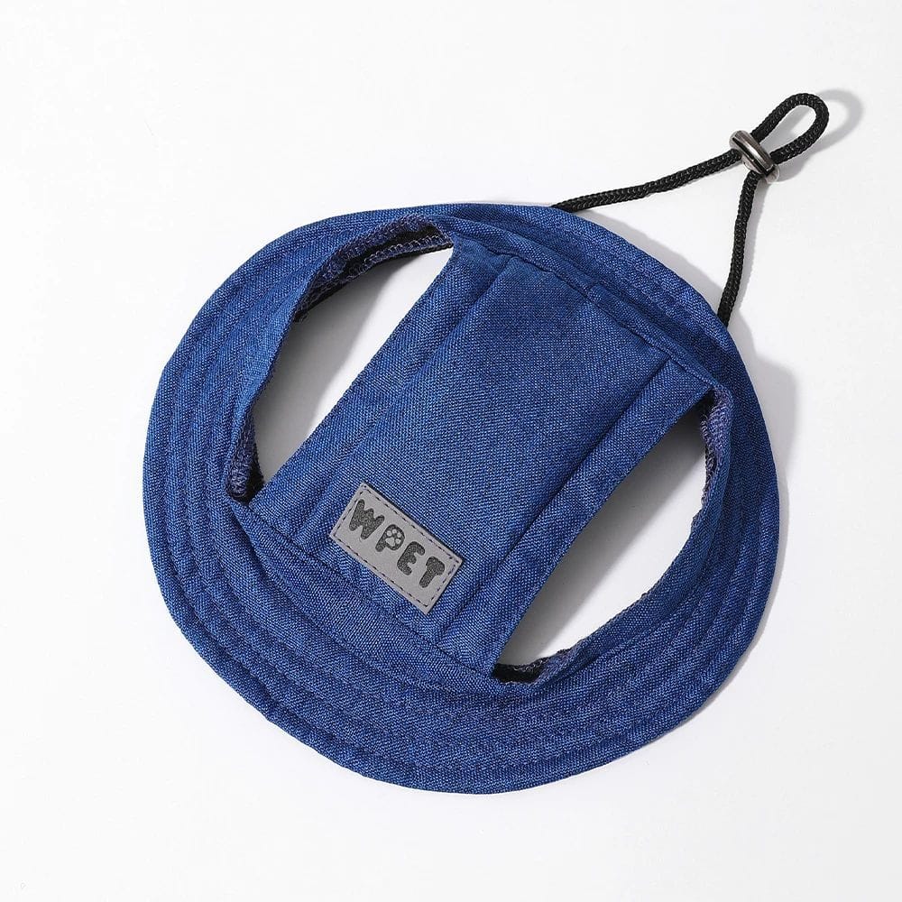 1 0 Medium blue / L Gorro para mascotas con orificios para las orejas para perros medianos y pequeños, ajustable, para verano, para perros, gatos y cachorros, gorra de lona con visera de color mezclilla