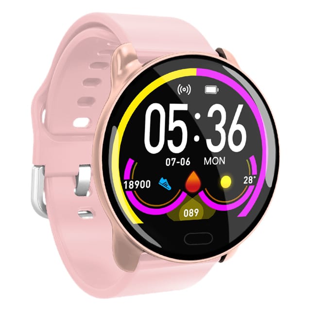 1 0 Pink Reloj inteligente con esfigmomanómetro de frecuencia cardíaca