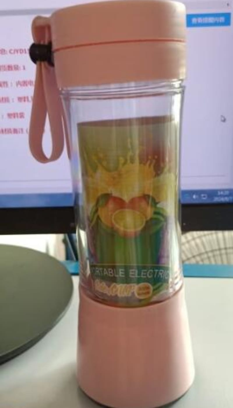 1 0 Pink / Six Knives Licuadora portátil con batería recargable USB, mini batidora de zumos de frutas para cocina, mini exprimidor eléctrico portátil y sencillo para el hogar.