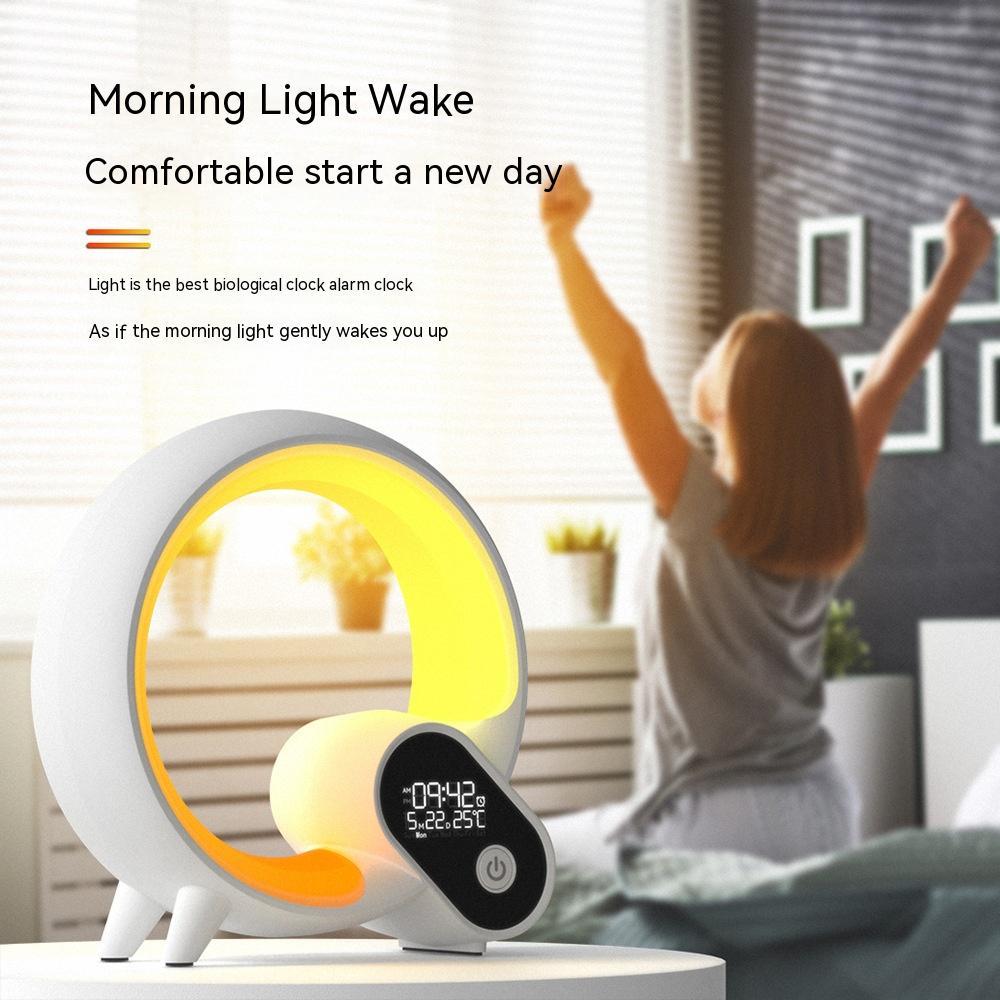 1 0 Reloj despertador digital con pantalla analógica y luz de amanecer Creative Q Light, audio Bluetooth