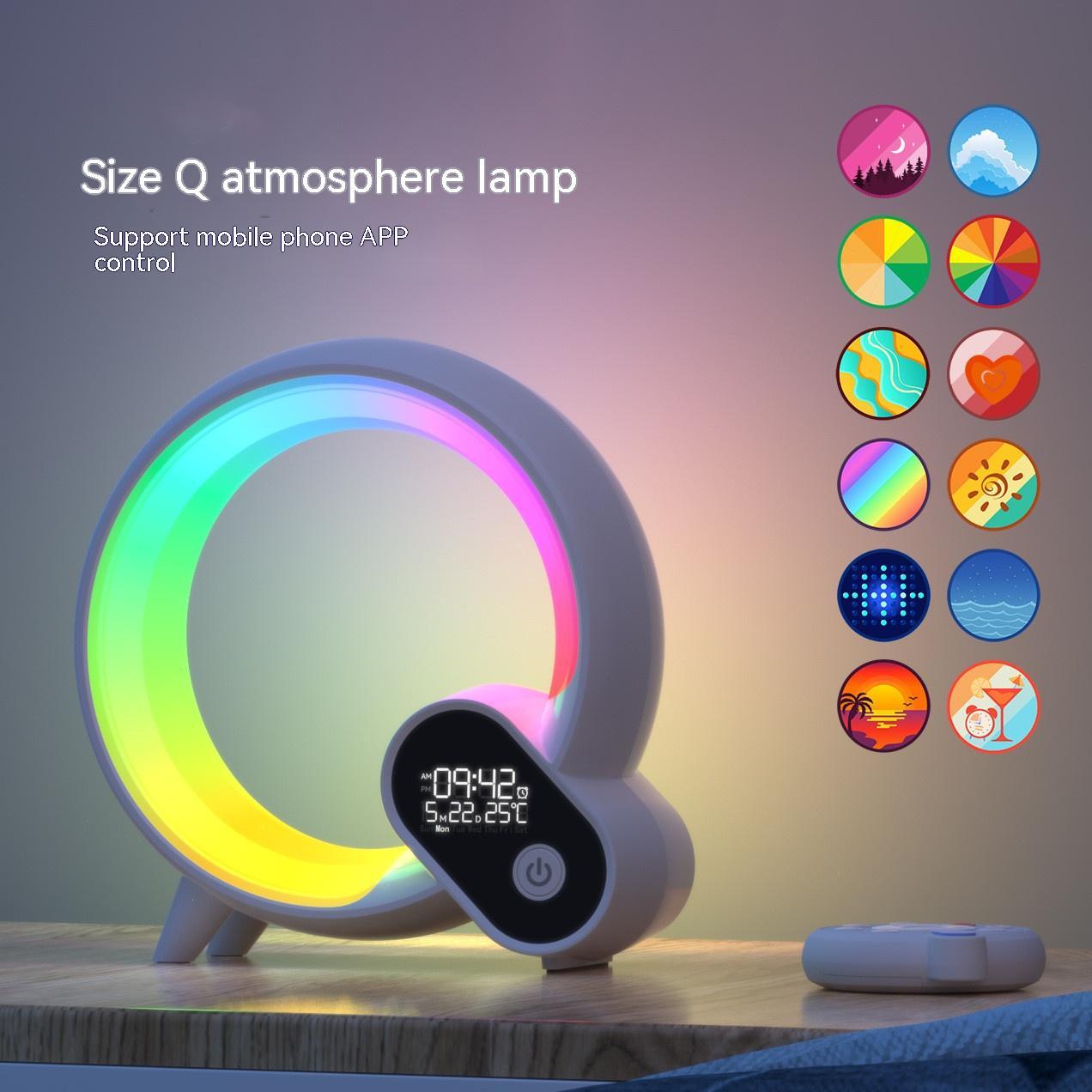 1 0 Reloj despertador digital con pantalla analógica y luz de amanecer Creative Q Light, audio Bluetooth