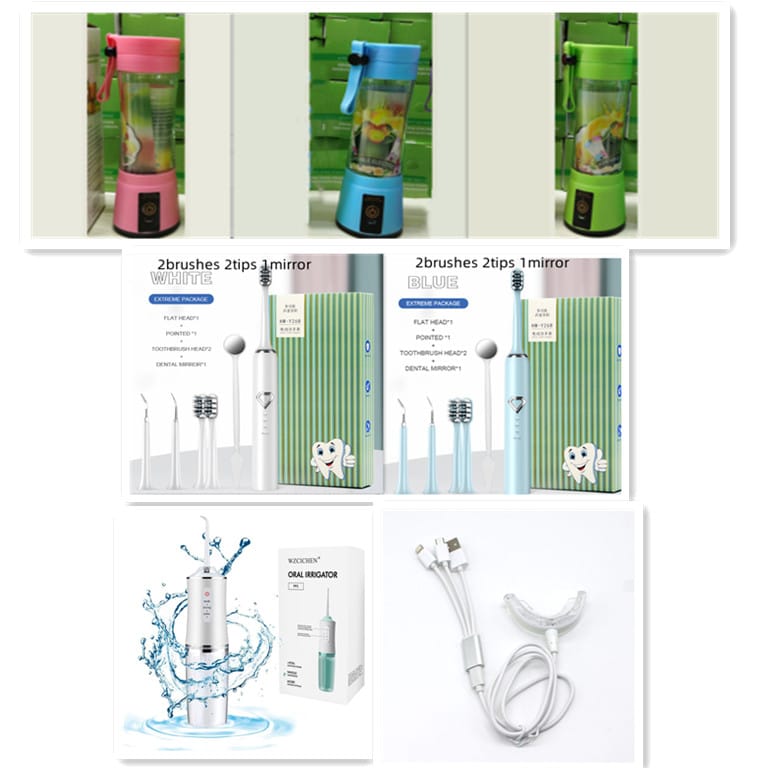 1 0 Set3 / Six Knives Licuadora portátil con batería recargable USB, mini batidora de zumos de frutas para cocina, mini exprimidor eléctrico portátil y sencillo para el hogar.