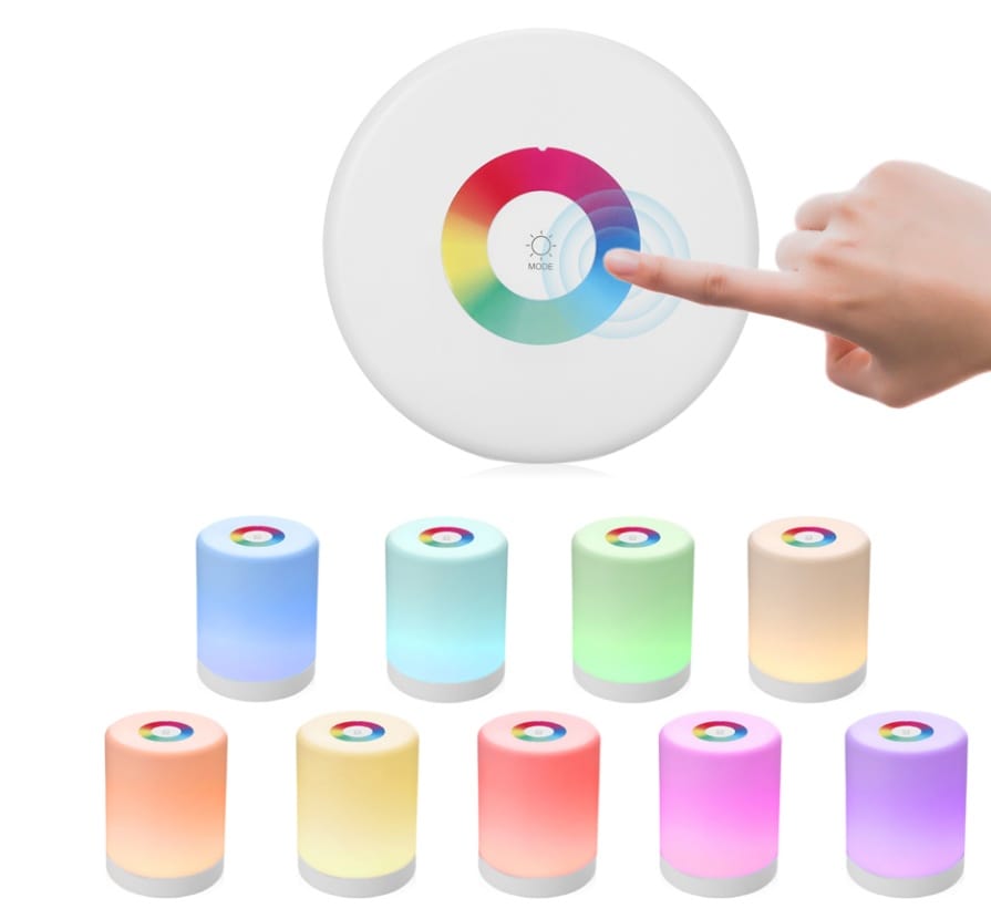 1 0 Seven colors / 2.4W Lámpara de noche LED inteligente con luz ambiental colorida