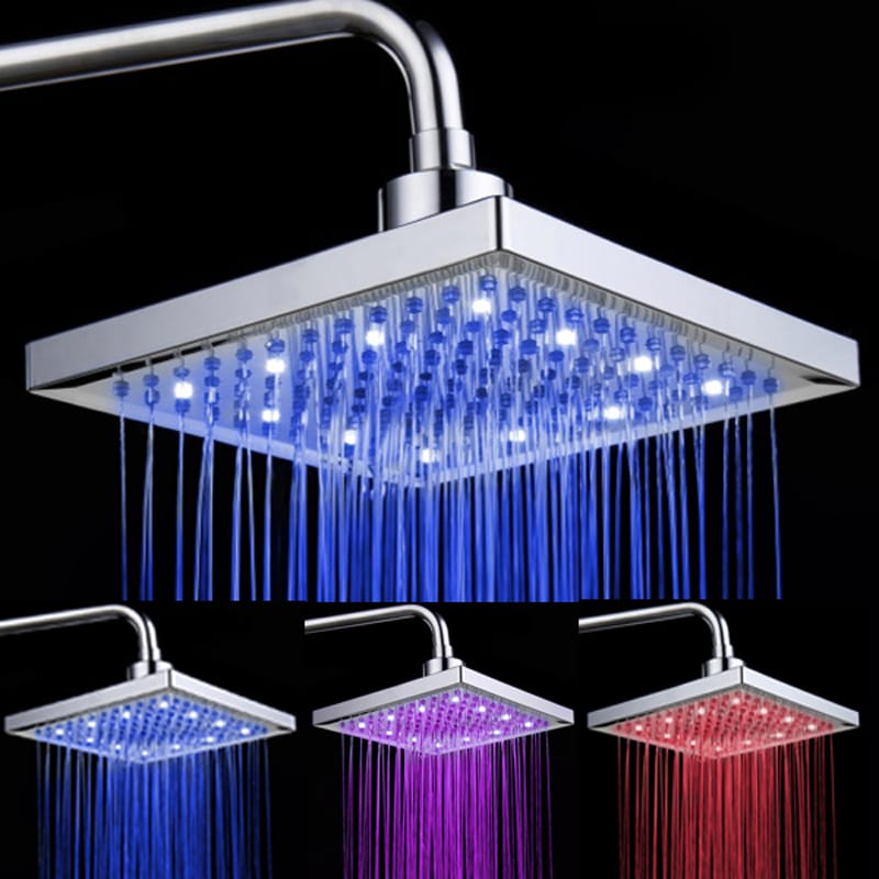 1 0 Tricolor Cabezal de ducha luminoso que cambia de color