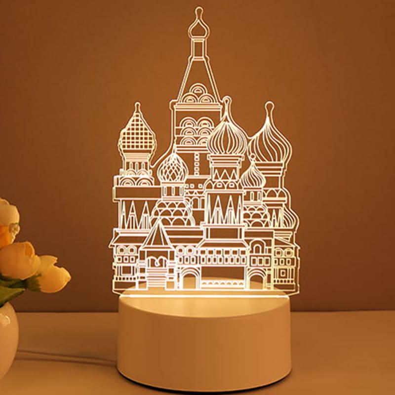 1 0 Warm White / E / USB Lámpara 3D acrílica con luz nocturna LED USB, letrero de neón, decoración navideña para el hogar, decoración de habitaciones, regalos de San Valentín