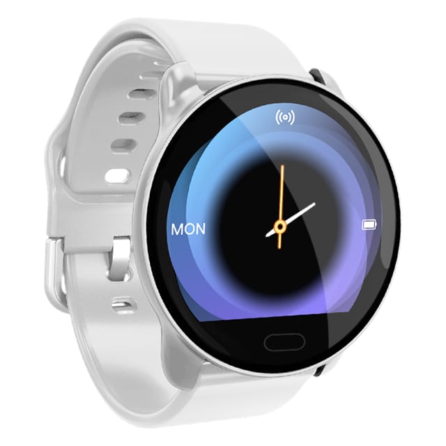 1 0 White Reloj inteligente con esfigmomanómetro de frecuencia cardíaca