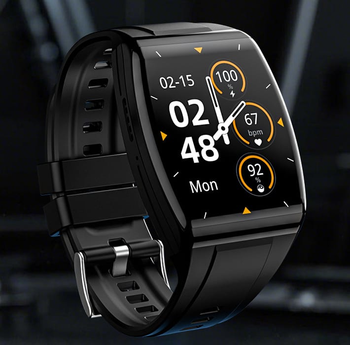 1 1 AD03 Black Reloj deportivo inteligente con monitor de frecuencia cardíaca y presión arterial