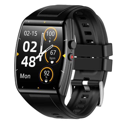1 1 AD03 Black Reloj deportivo inteligente con monitor de frecuencia cardíaca y presión arterial