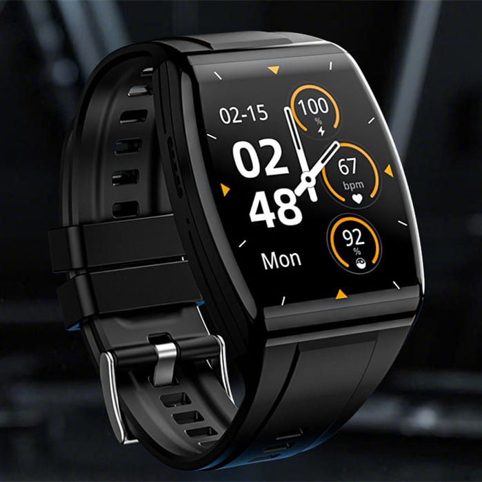 1 1 AD03 Black Reloj deportivo inteligente con monitor de frecuencia cardíaca y presión arterial