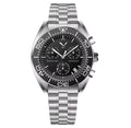 1 1 Black Reloj cronógrafo multifunción para negocios, luminoso y resistente al agua, con esfera de cristal de zafiro
