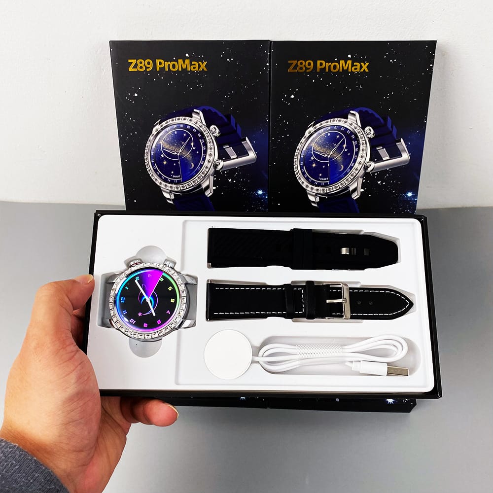 1 1 Black Reloj inteligente Full Diamond Disc Watch Z83 Max con pulsera para deportes al aire libre