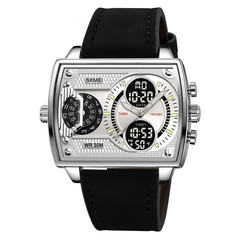 1 1 Silver Case Silver Belt Reloj Skmei de cuarzo de alta gama con personalidad de moda para hombres