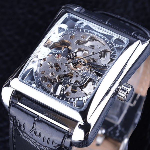 1 1 Silver Reloj mecánico manual suizo - casual de moda para hombre Winner